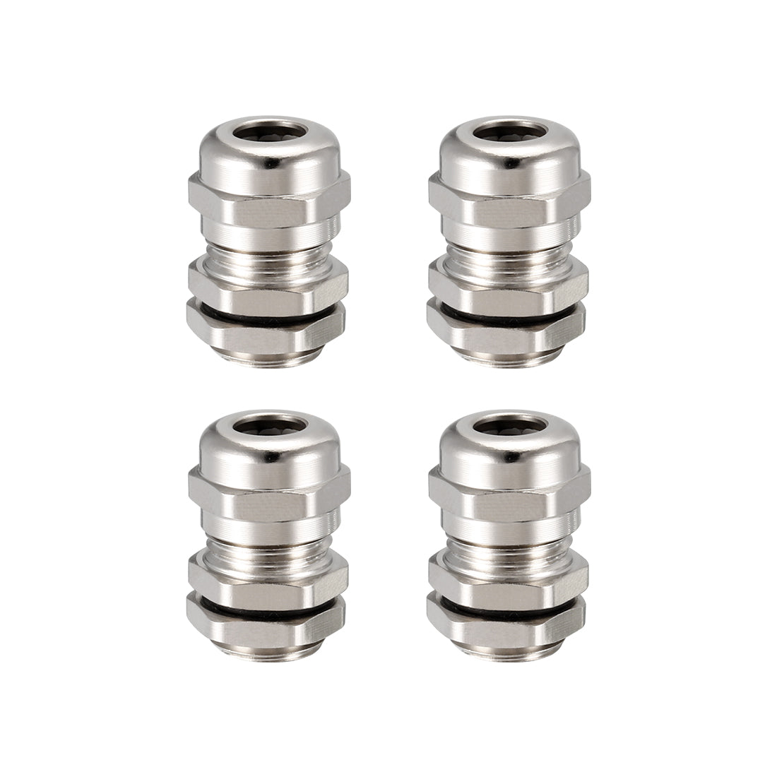 uxcell Uxcell 4Pcs M12 Cable Gland Metal Waterproof Connector Wire Glands Joints for 3mm-6.5mm Dia Range