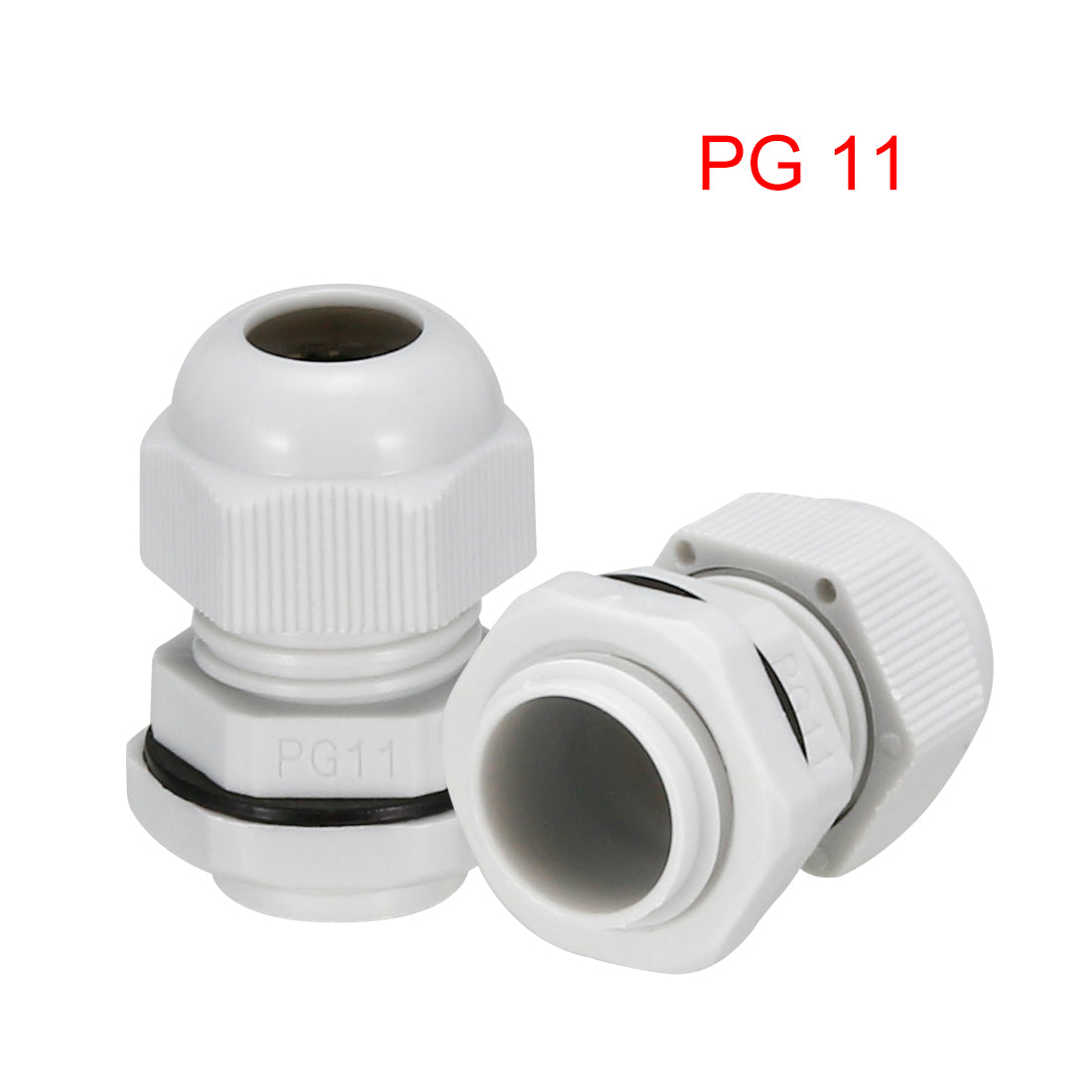 uxcell Uxcell 10Pcs PG11 Cable Gland Waterproof Plastic Joint Adjustable Locknut White for 4mm-9mm Dia Cable Wire