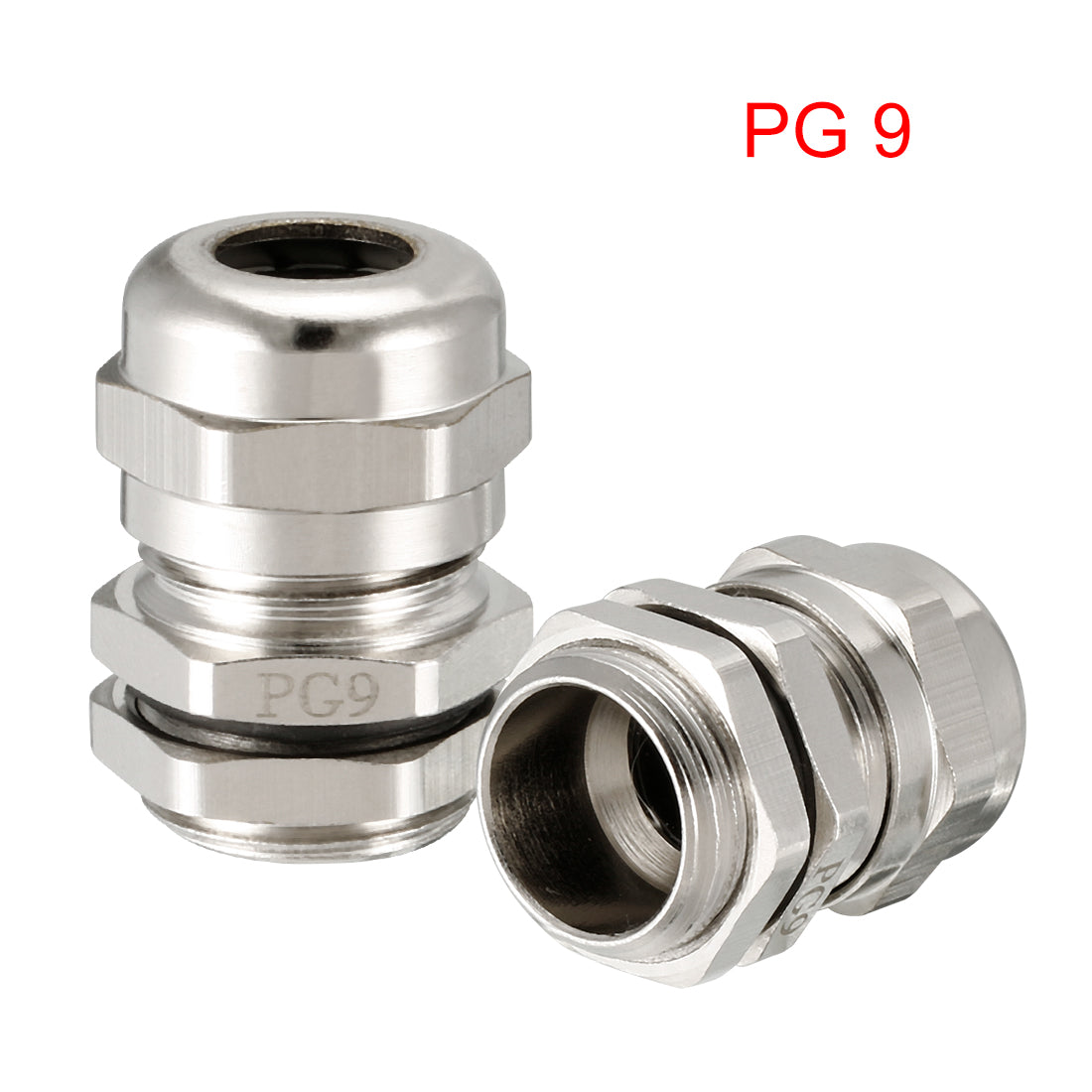 uxcell Uxcell 3Pcs PG9 Cable Gland Metal Watertight Connector Wire Glands Joints for 4mm-8mm Dia Range