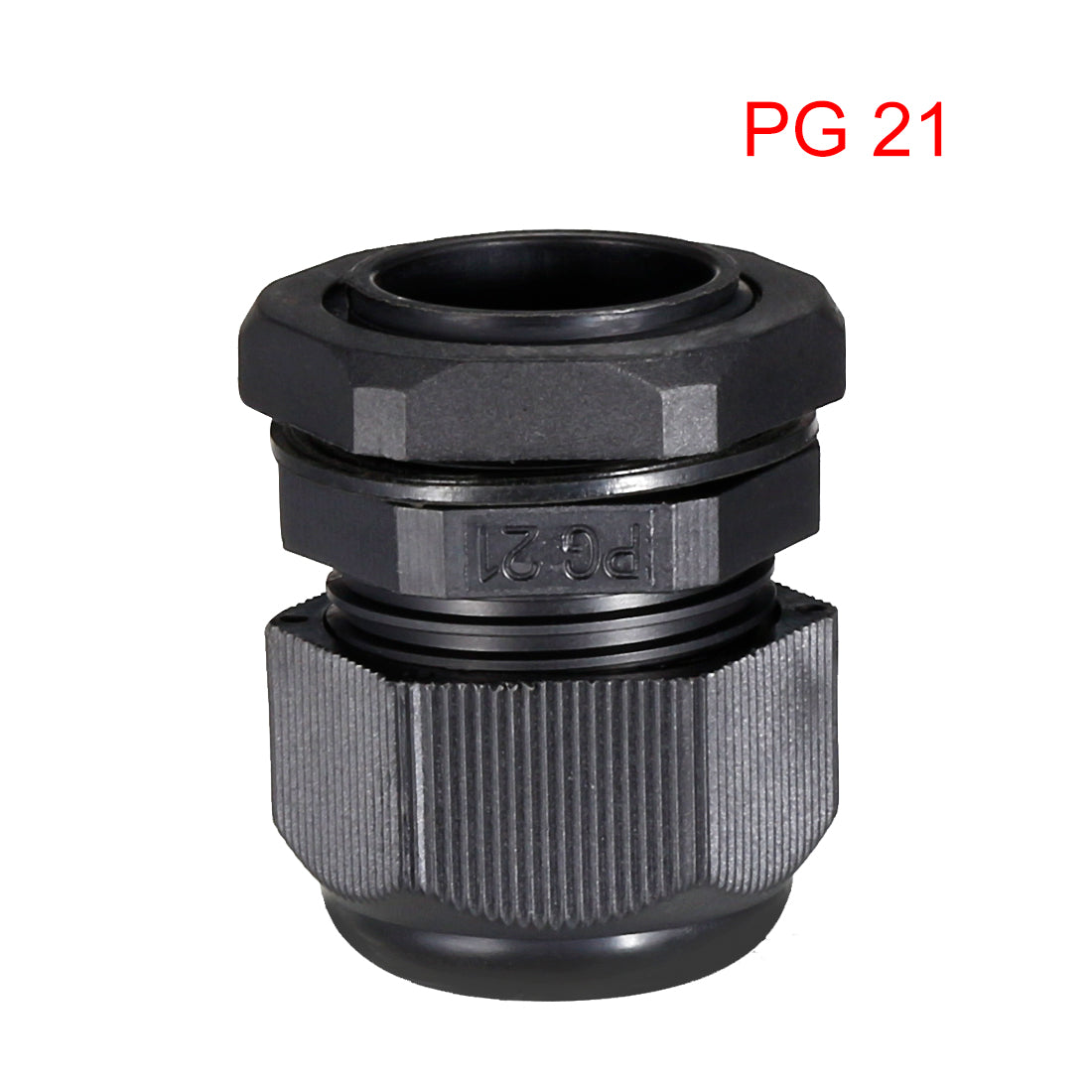 uxcell Uxcell 3Pcs PG21 Cable Gland Waterproof Plastic Joint Adjustable Locknut Black for 13mm-18mm Dia Cable Wire