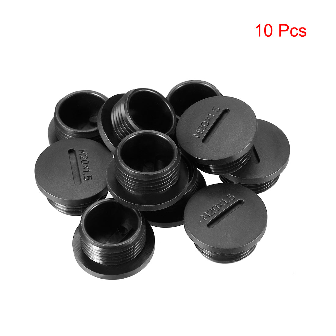 uxcell Uxcell 10pcs M20x1.5mm Nylon Male Threaded Cable Gland Screw End Cap Cover Black