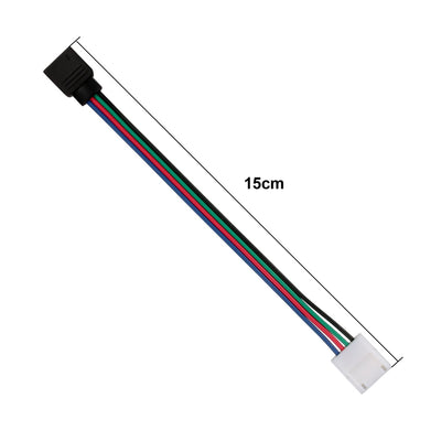 Harfington Uxcell 10pcs 4 Pin Conductor LED RGB Strip Light Connector 10mm Wide Strip to Controller Jumper for 5050 LED Strip light