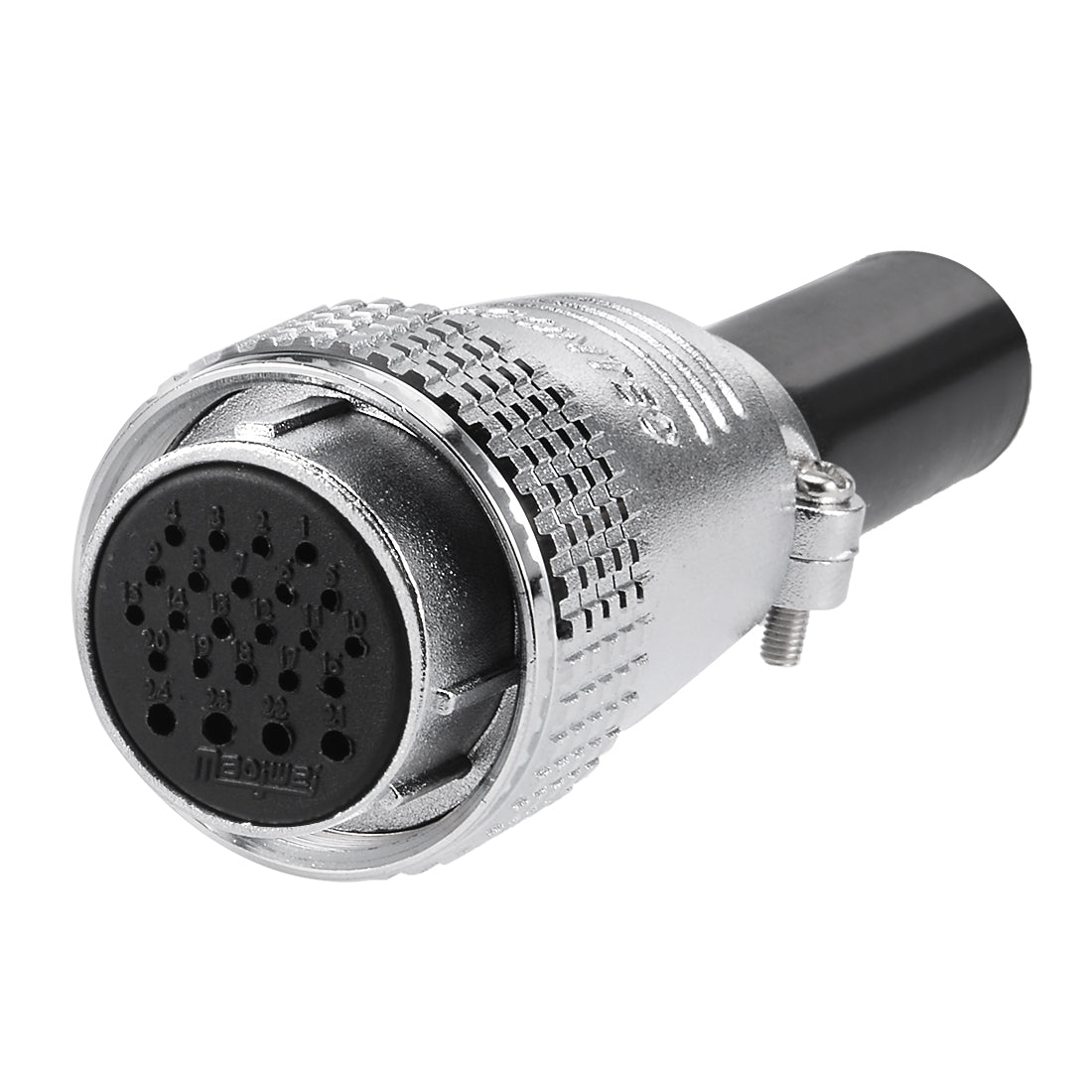 uxcell Uxcell Aviation Connector Plug,28mm 24 Pin 7A 150V P28-24 Waterproof Male Wire Panel Power Chassis Metal Fittings Connector Aviation Silver Tone