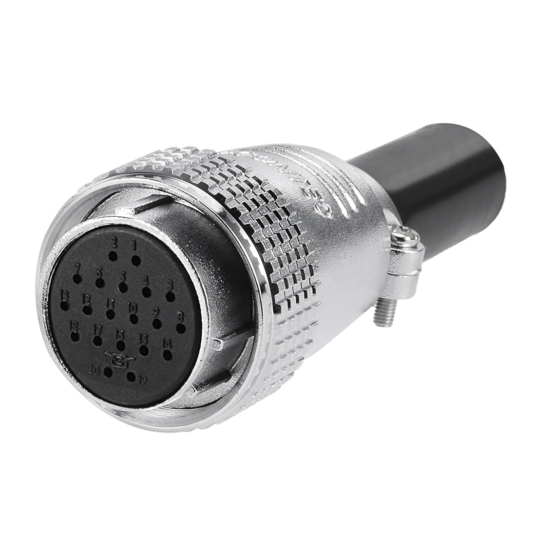 uxcell Uxcell Aviation Connector Plug,28mm 20 Pin 7A 150V P28-20 Waterproof Male Wire Panel Power Chassis Metal Fittings Connector Aviation Silver Tone