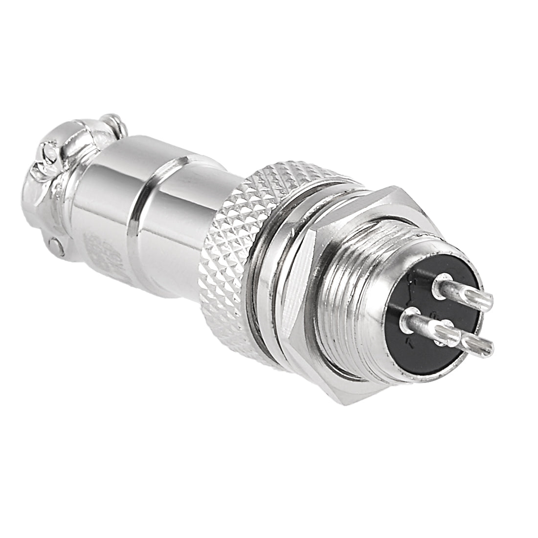 uxcell Uxcell Aviation Connector, 12mm 3P 7A 125V GX12-3 Waterproof Male Wire Panel Power Chassis Metal Fittings Connector Aviation Silver Tone