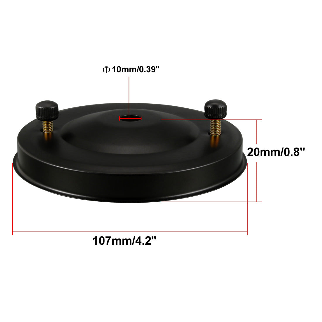 uxcell Uxcell Retro Ceiling Light Plate Pointed Base Chassis Disc Pendant Accessories 107mmx23mm Black w Screw