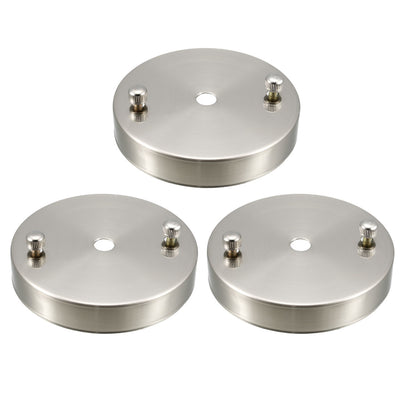 Harfington Uxcell Retro Ceiling Light Plate Pointed Base Chassis Disc Pendant Accessories 98mmx18mm Nickel w Screw 3pcs