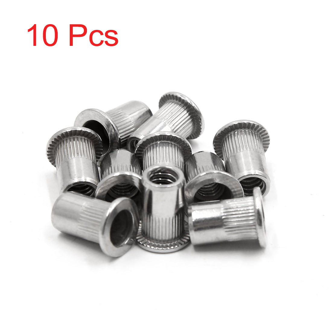 uxcell Uxcell 10Pcs 304 Stainless Steel 1/4-20 UNC Car Flat Head Rivet Nut Insert