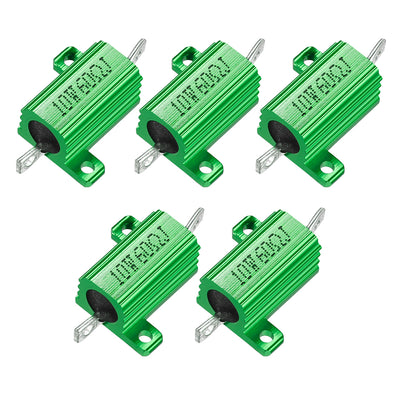 uxcell Uxcell Aluminum Case Resistor 10W 60 Ohm Green Wirewound for LED Converter with Rod Post 10W60R