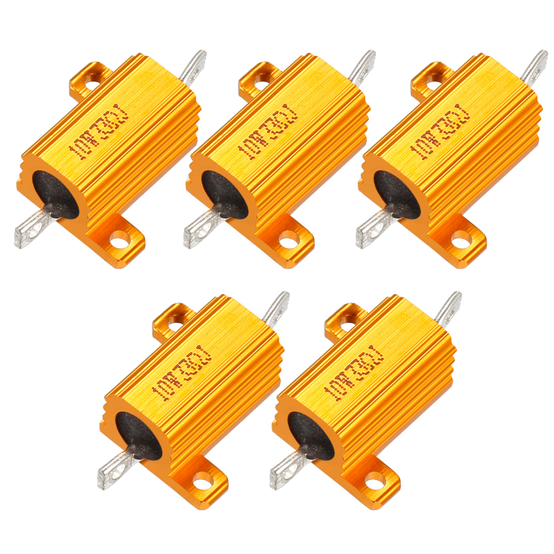 uxcell Uxcell 5 Pcs Aluminum Case Resistor 10W 33 Ohm Wirewound for LED Converter with Rod Post 10W33RJ