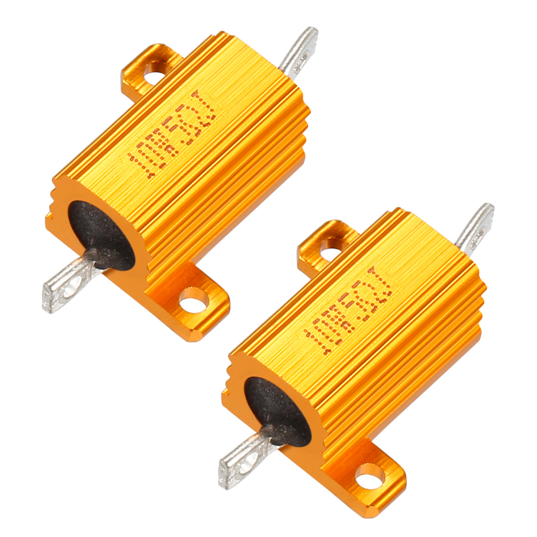 uxcell Uxcell 2 Pcs Aluminum Case Resistor 10W 5 Ohm Wirewound for LED Converter with Rod Post 10W5RJ