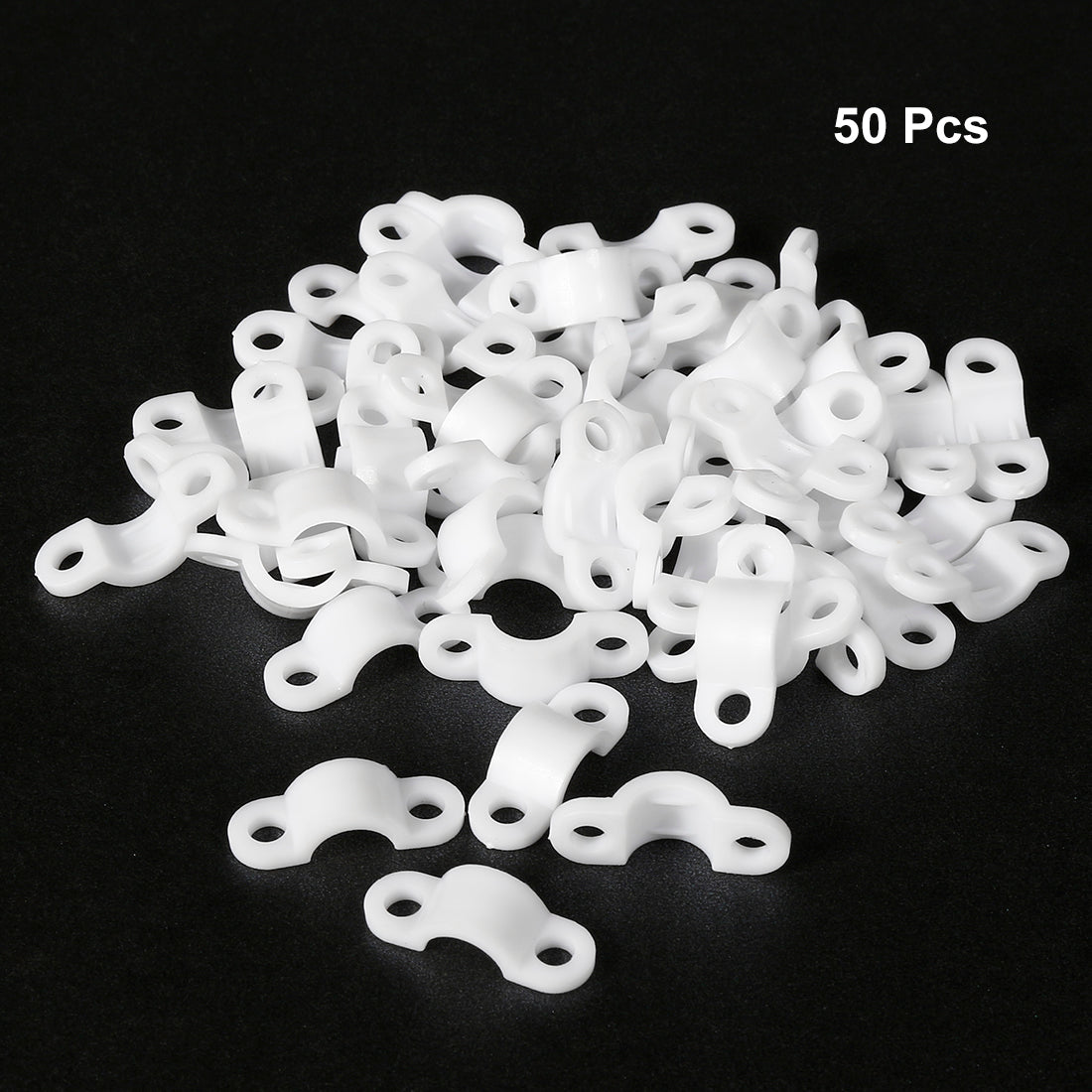 uxcell Uxcell 50pcs Nylon Cable Clamp Wire Tube Fastener Fixing Clip Curve White