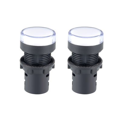 Harfington Uxcell 2Pcs AC/DC 110V Indicator Lights, Flush Panel Mount 7/8" 22mm