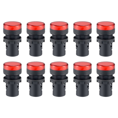 Harfington Uxcell 10Pcs AC/DC 110V Indicator Lights, Yellow LED, Flush Panel Mount 7/8" 22mm