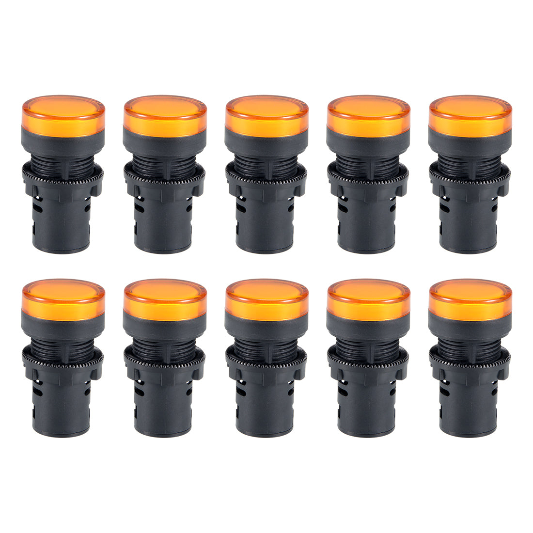 Uxcell Uxcell 10Pcs AC/DC 110V Indicator Lights, Yellow LED, Flush Panel Mount 7/8" 22mm