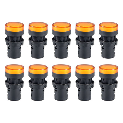 Harfington Uxcell 10Pcs AC/DC 110V Indicator Lights, Yellow LED, Flush Panel Mount 7/8" 22mm