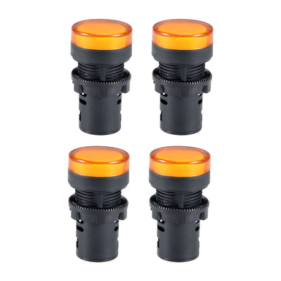 Harfington Uxcell 4Pcs AC/DC 110V Indicator Lights, Flush Panel Mount 7/8" 22mm