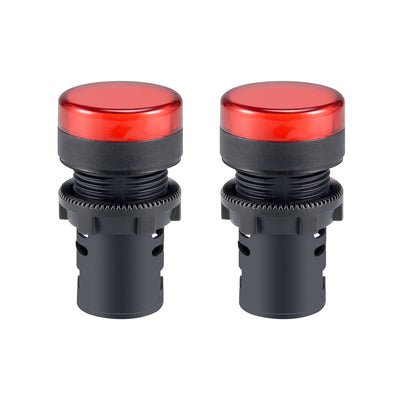 Harfington Uxcell 2Pcs AC/DC 110V Indicator Lights, Flush Panel Mount 7/8" 22mm