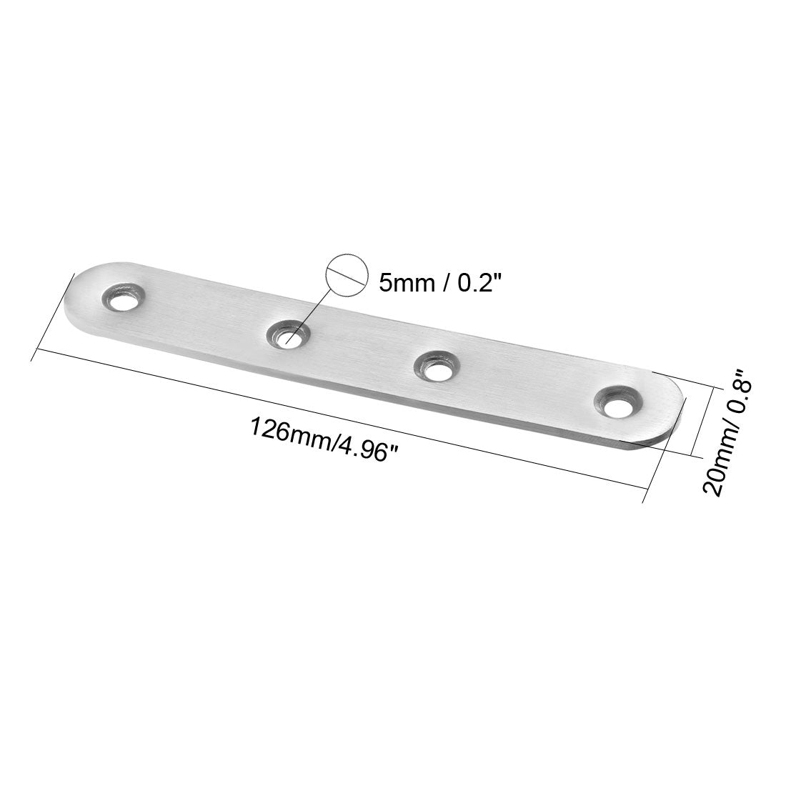 uxcell Uxcell 2stk. Reparaturplatte Flache Befestigungsklammer Halter Eckverbinder 126mmx20mm