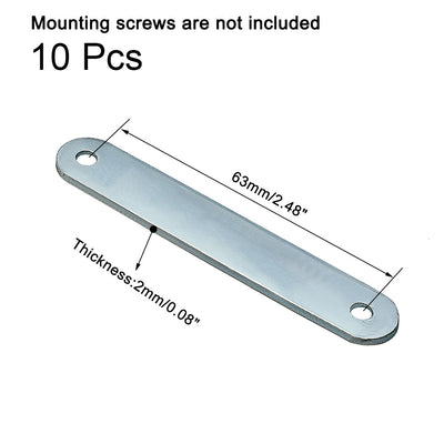 Harfington Uxcell Repair Plate, 76mmx12mm, Flat Fixing Mending Corner Brace Bracket Connector 10pcs