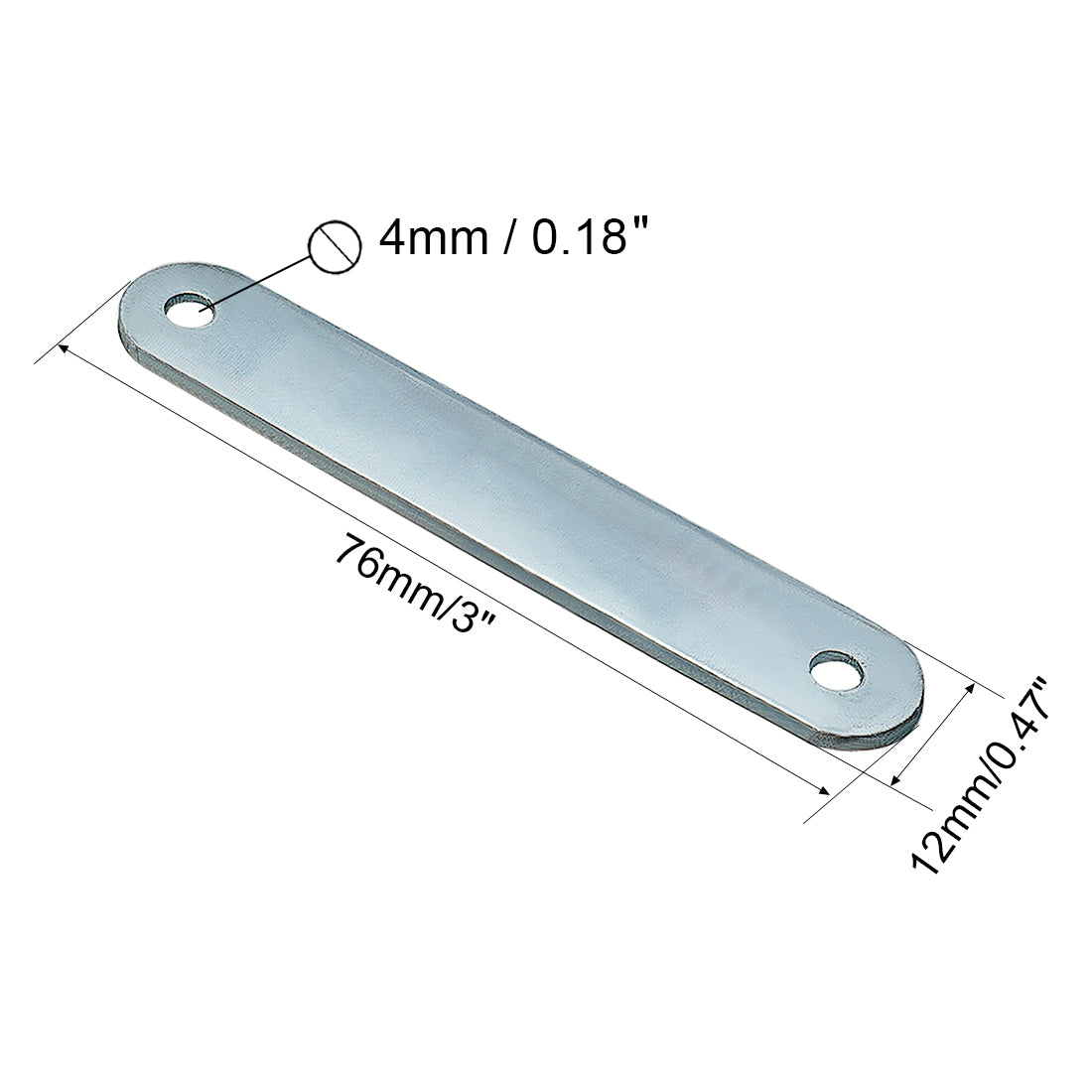 uxcell Uxcell Repair Plate, 76mmx12mm, Flat Fixing Mending Corner Brace Bracket Connector 10pcs