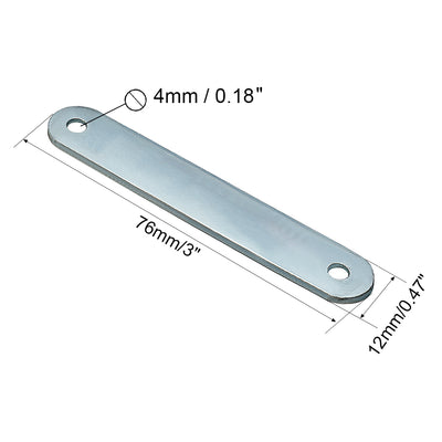 Harfington Uxcell Repair Plate, 76mmx12mm, Flat Fixing Mending Corner Brace Bracket Connector 10pcs