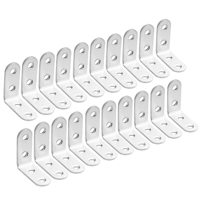 uxcell Uxcell 20pcs 40mmx40mmx16mm Stainless Steel Corner Brace Joint L Shape Right Angle Bracket Fastener