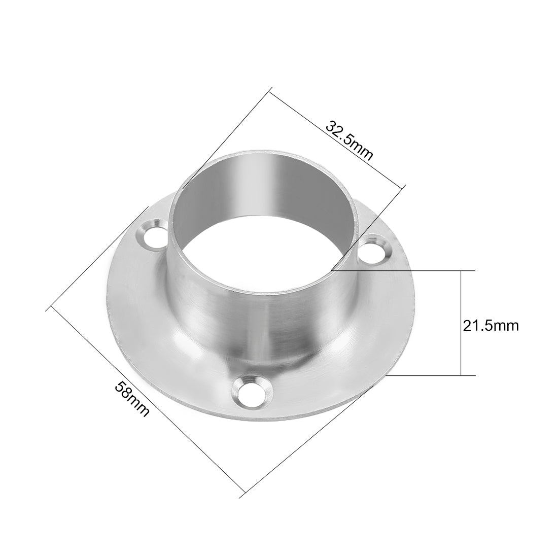 uxcell Uxcell Wardrobe Pipe Bracket, 32.5mm Dia, Wall Mounted Rail Rod Support Socket 8pcs