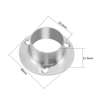 Harfington Uxcell Wardrobe Pipe Bracket, 32.5mm Dia, Wall Mounted Rail Rod Support Socket 8pcs