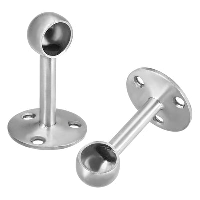 Harfington Uxcell Wardrobe Pipe Bracket, 16mm Dia, Ceiling Mounted Rail Rod Support Socket 2pcs