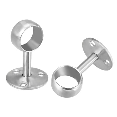 Harfington Uxcell Wardrobe Pipe Bracket, 25mm Dia, 63mm Height, Wall Mounted Rail Rod Support Socket 4pcs