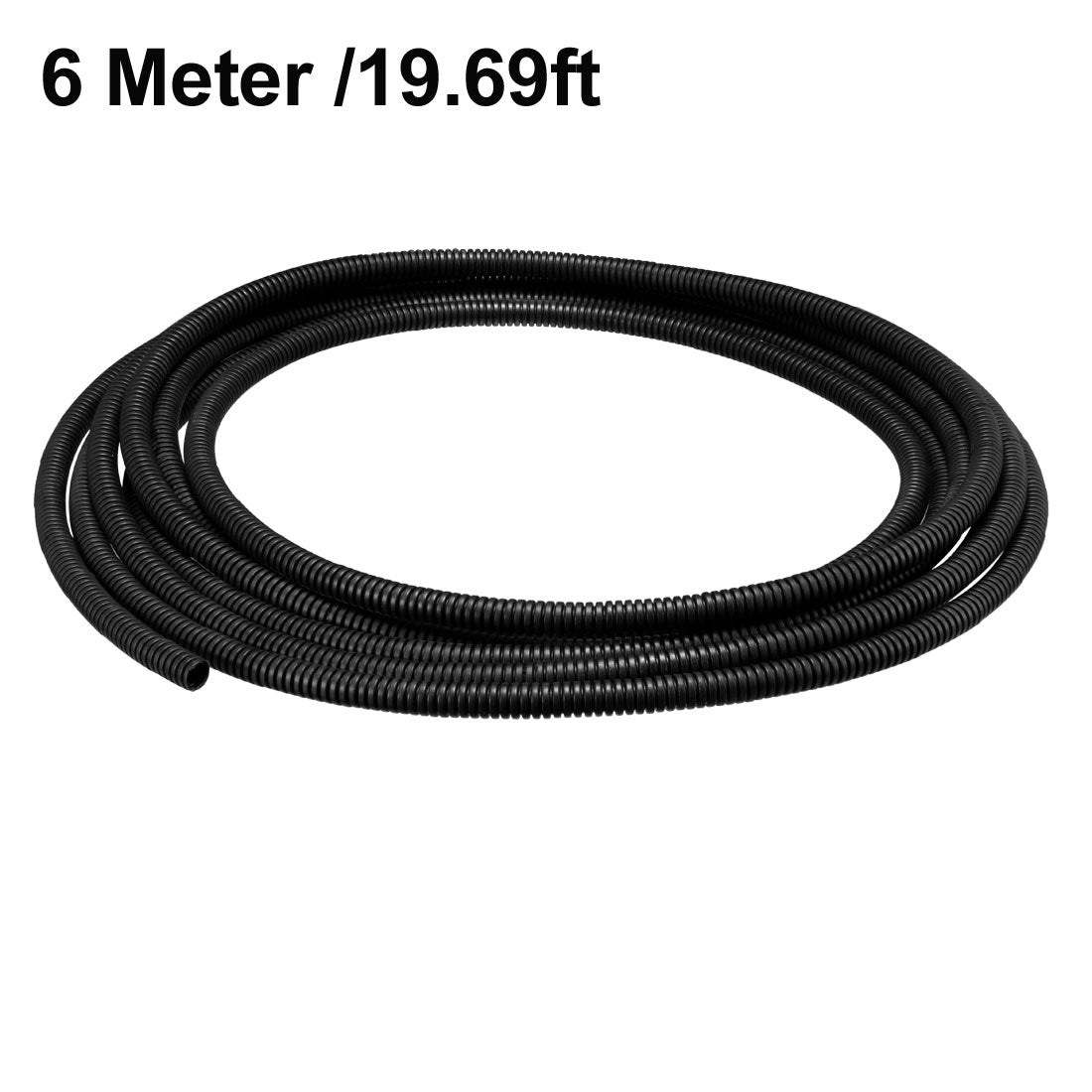 uxcell Uxcell 6 M 6.5 x 10 mm PP Flexible Corrugated Conduit Tube for Garden,Office Black