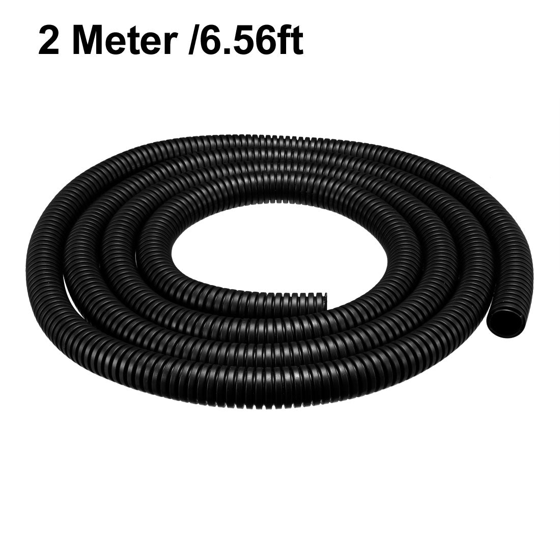 uxcell Uxcell 2 M 12 x 15.8 mm PP Flexible Corrugated Conduit Tube for Garden,Office Black