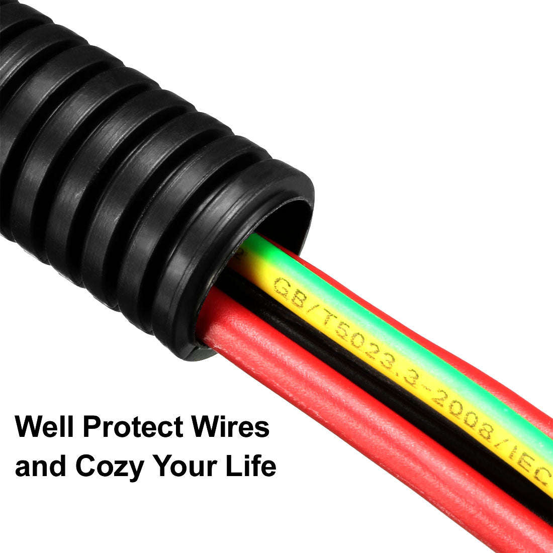 uxcell Uxcell Gewelltes Rohr für elektrische Verdrahtung Schwarz 5M 15,8mm Außendurchmesser DE de