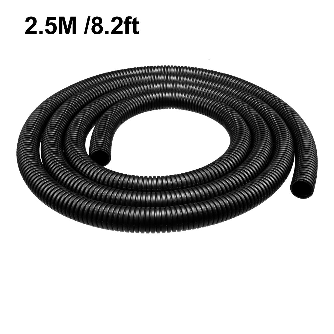 uxcell Uxcell 2.5 M 17 x 21.2 mm PP Flexible Corrugated Conduit Tube for Garden,Office Black