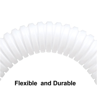 Harfington Uxcell 9 M 12 x 15.8 mm PP Flexible Corrugated Conduit Tube for Garden,Office White