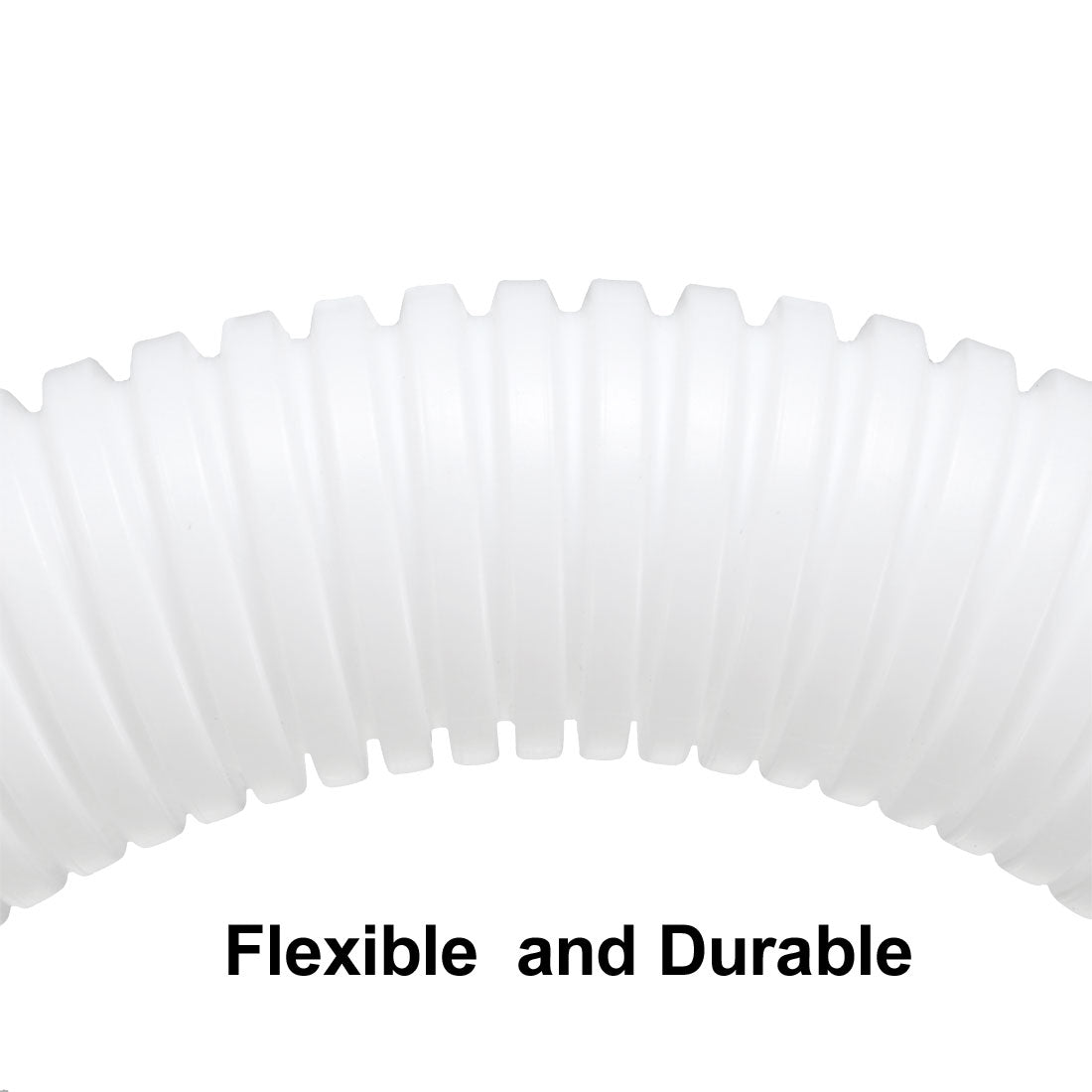 uxcell Uxcell 2 M 23 x 28.5 mm PP Flexible Corrugated Conduit Tube for Garden,Office White