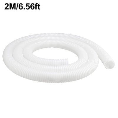 Harfington Uxcell 2 M 23 x 28.5 mm PP Flexible Corrugated Conduit Tube for Garden,Office White