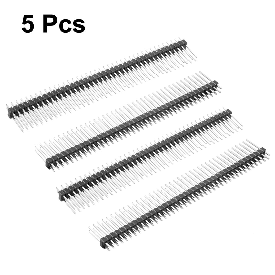 uxcell Uxcell 5Pcs 2.54mm Pitch 40-Pin 15mm Length Double Row Straight Connector Pin Header Strip for Arduino Prototype Shield