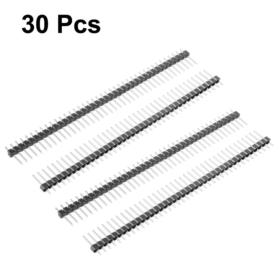 uxcell Uxcell 30Pcs 2.54mm Pitch 40-Pin 12mm Length Single Row Straight Connector Pin Header Strip for Arduino Prototype Shield