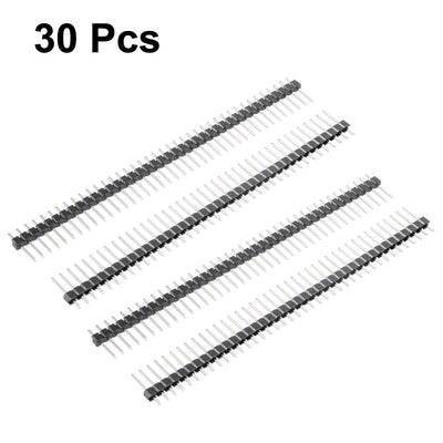 Harfington Uxcell 30Pcs 2.54mm Pitch 40-Pin 12mm Length Single Row Straight Connector Pin Header Strip for Arduino Prototype Shield