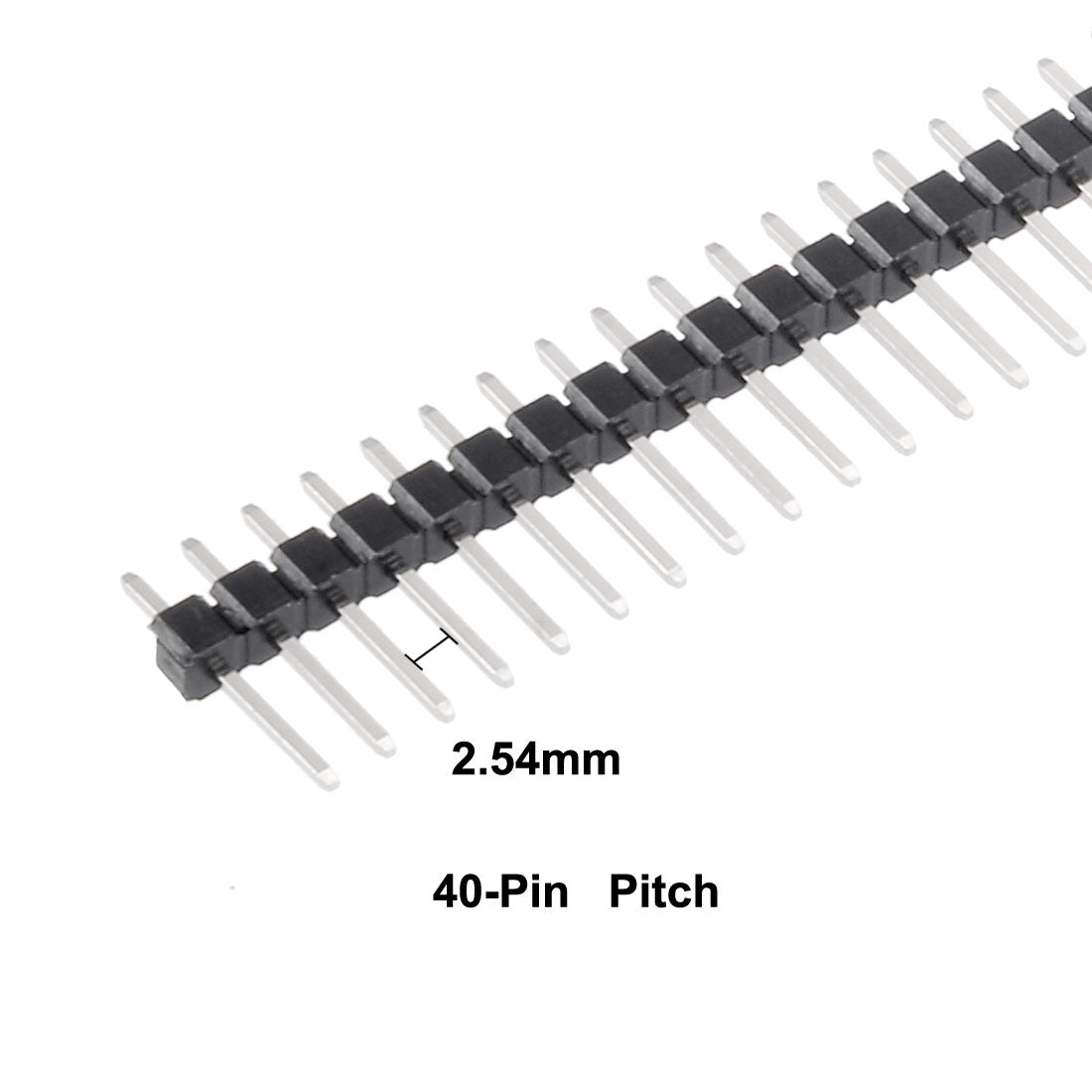 uxcell Uxcell 30Pcs 2.54mm Pitch 40-Pin 12mm Length Single Row Straight Connector Pin Header Strip for Arduino Prototype Shield