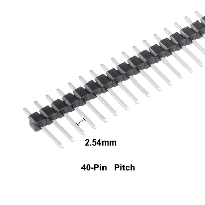 Harfington Uxcell 30Pcs 2.54mm Pitch 40-Pin 12mm Length Single Row Straight Connector Pin Header Strip for Arduino Prototype Shield