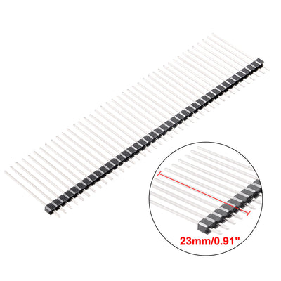 Harfington Uxcell 30Pcs 2.54mm Pitch 40-Pin 23mm Length Single Row Straight Connector Pin Header Strip for Arduino Prototype Shield