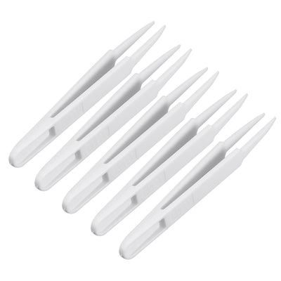 uxcell Uxcell 5pcs Weiß Weicher Kunststoff Spitze Antistatische Pinzetten 4,7 Zoll Länge