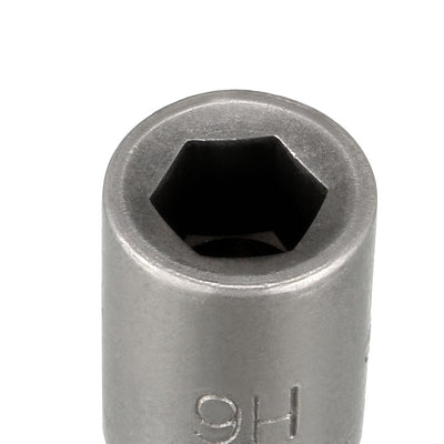 Harfington Uxcell 5pcs Nut Setter,6mm Hex Socket Round Shank Cr-V Non-Magnetic,2.56" Length