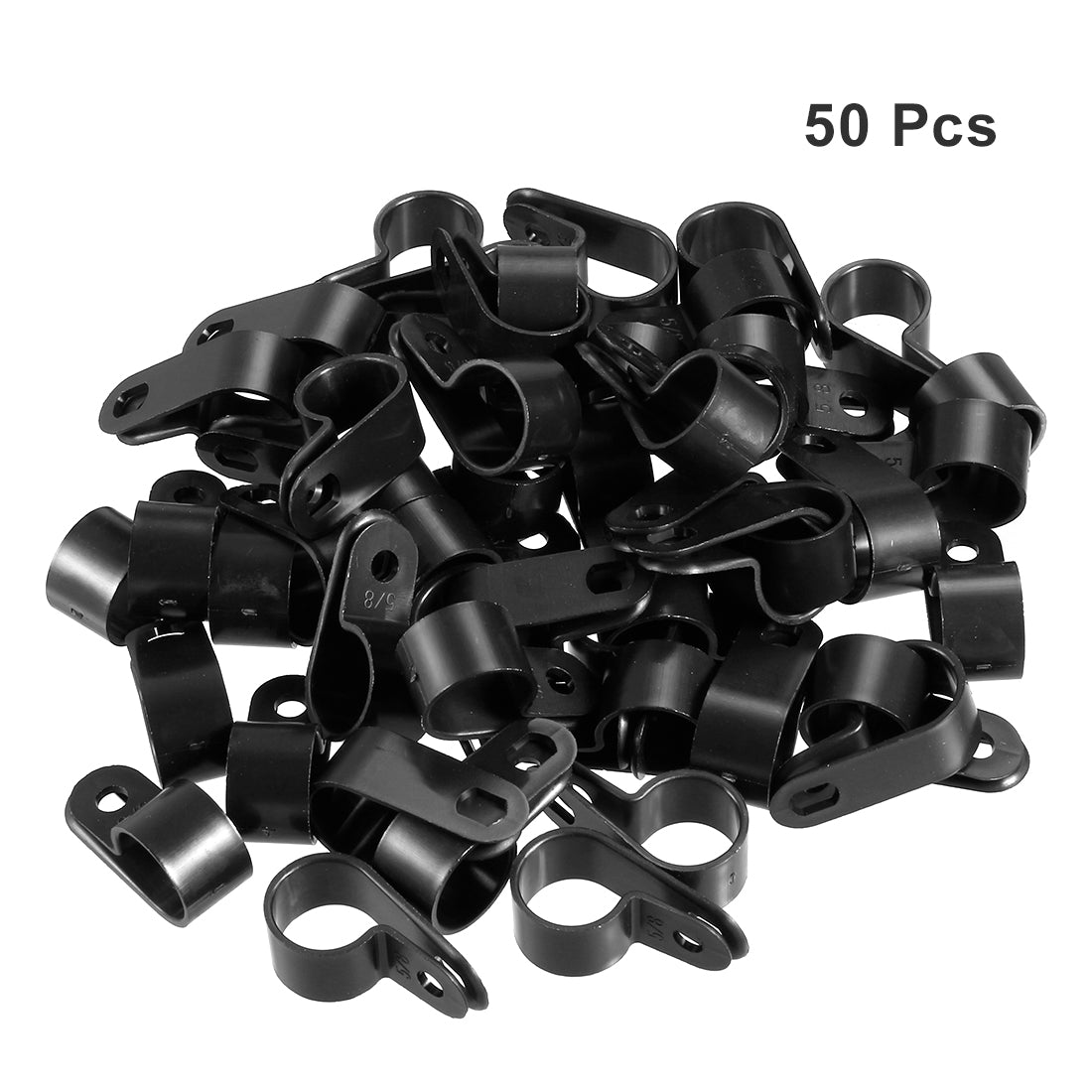 uxcell Uxcell 50pcs Nylon R-type Cable Clamp Organizer Cord Clips for Wire Management 15.8mm CC-4