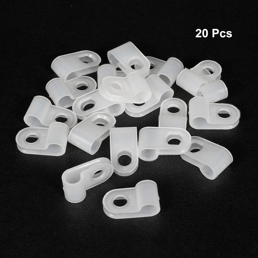 uxcell Uxcell 20Pcs Nylon R-type Cable Clamp Organizer Cord Clips for Wire Management 5mm White CC-0.5