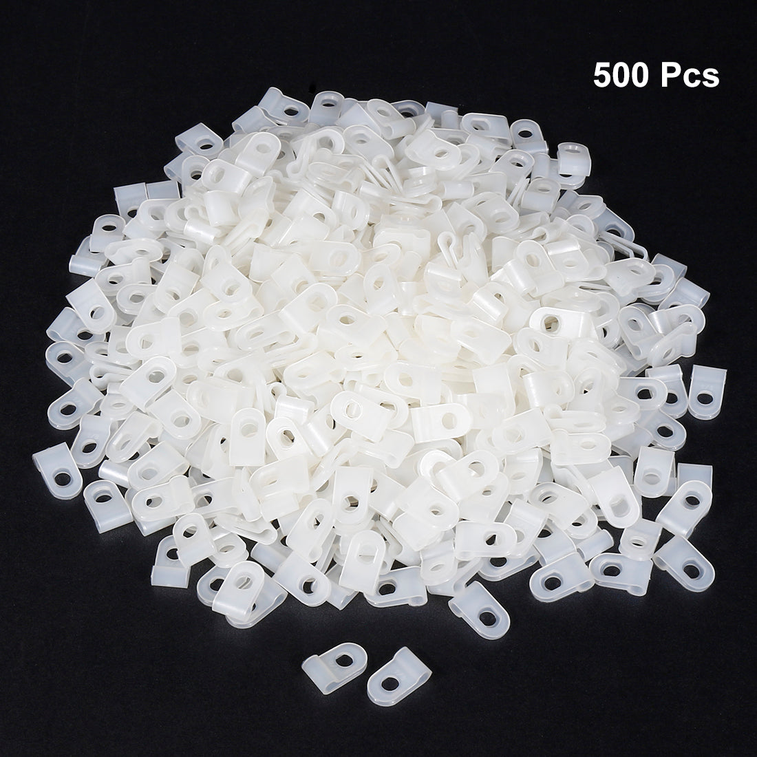 uxcell Uxcell 500Pcs Nylon R-type Cable Clamp Organizer Cord Clips for Wire Management 3.1mm White CC-0