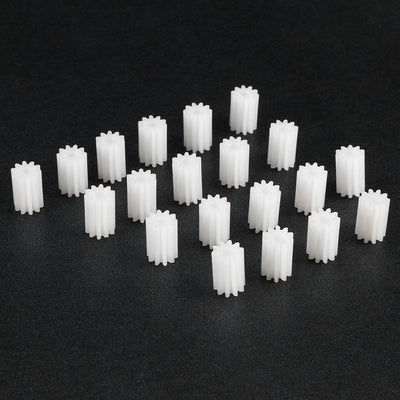 Harfington Uxcell 20 Pcs 102A Plastic Gear Accessories 6mm OD with 10 Teeth for DIY Car Robot Motors